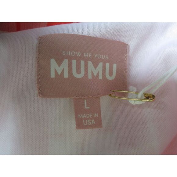 NWT SHOW ME YOUR MUMU PICNIC PLAID HIGHLAND ORANGE CROP TOP LARGE - Picture 5 of 6